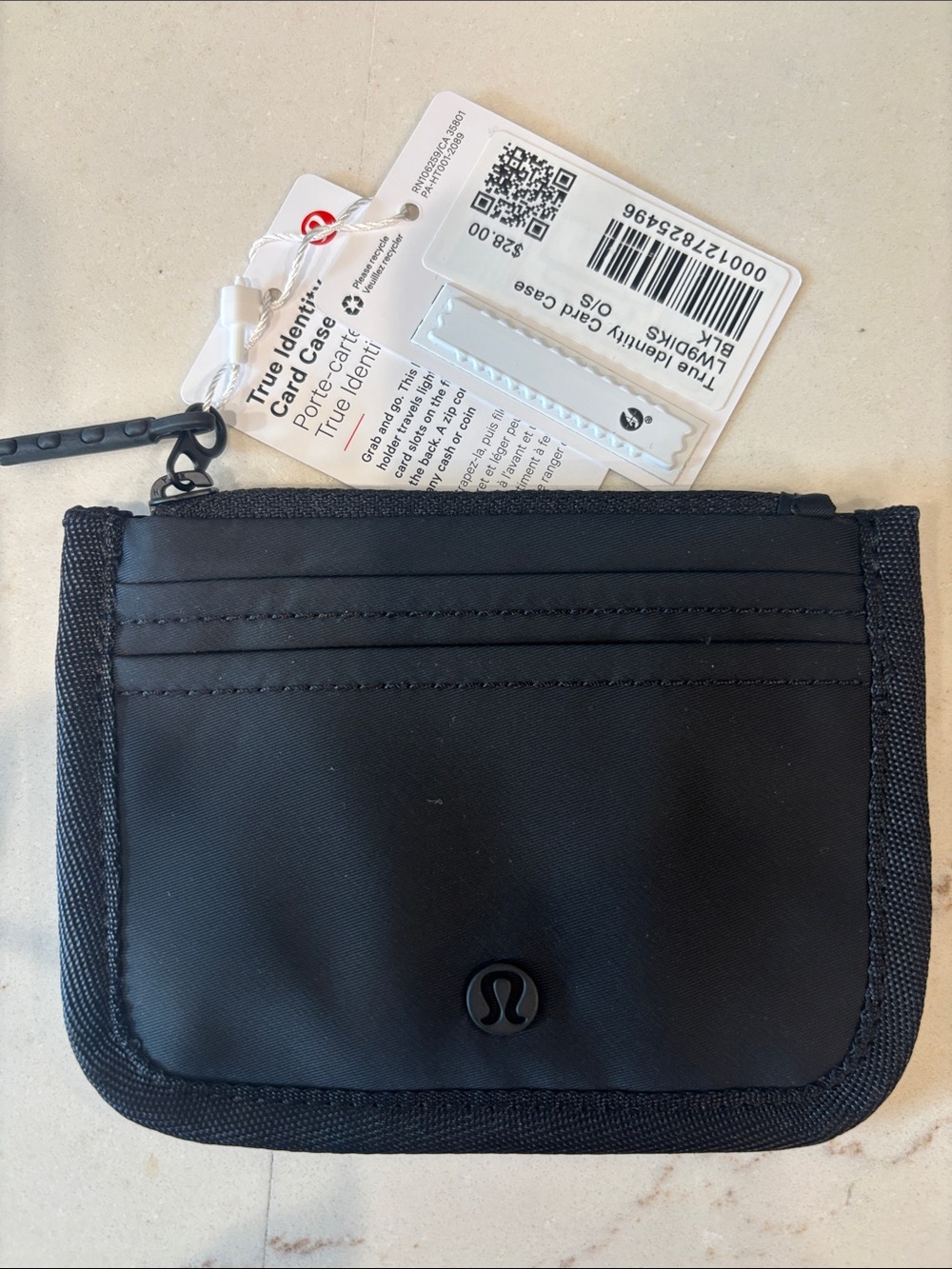 lululemon Black True Identity Card Case Wallet NWT